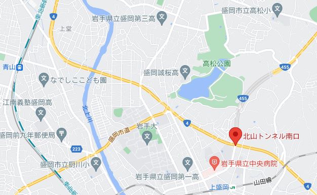 9歳児事故現場の地図